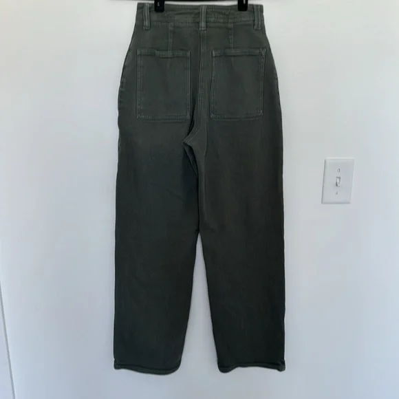 Wilfred Free Artizia Green High Waisted Wide Leg Denim - Size 2 - Picture 5 of 7